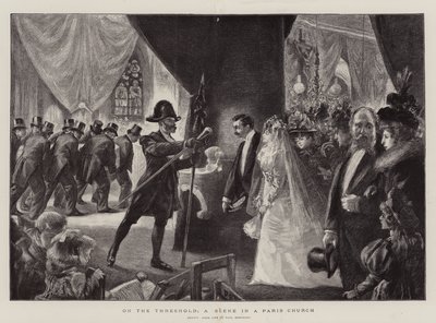 Eşikte, Paris Kilisesinde Bir Sahne by Charles Paul Renouard